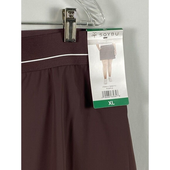 Women’s Brown Resort Skort Sz XL 2 Slash Pockets 2 Zip Pockets Pull On Stretch - Picture 9 of 12